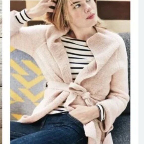 Boden Barcelona Wool Alpaca Blend Dark Gray Wrap Cardigan Size 2 - Picture 1 of 7